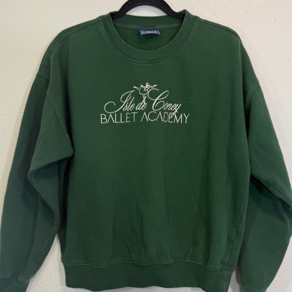 Coney Island Picnic Ballet Academy Oversized Organic Cotton Sweatshirt Green Med
